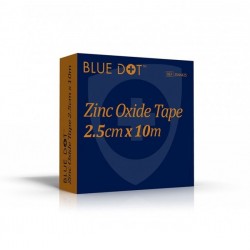 BLUE DOT Zinc Oxide Tape 2.5cm x 10m, Hand Tear, Box of 36